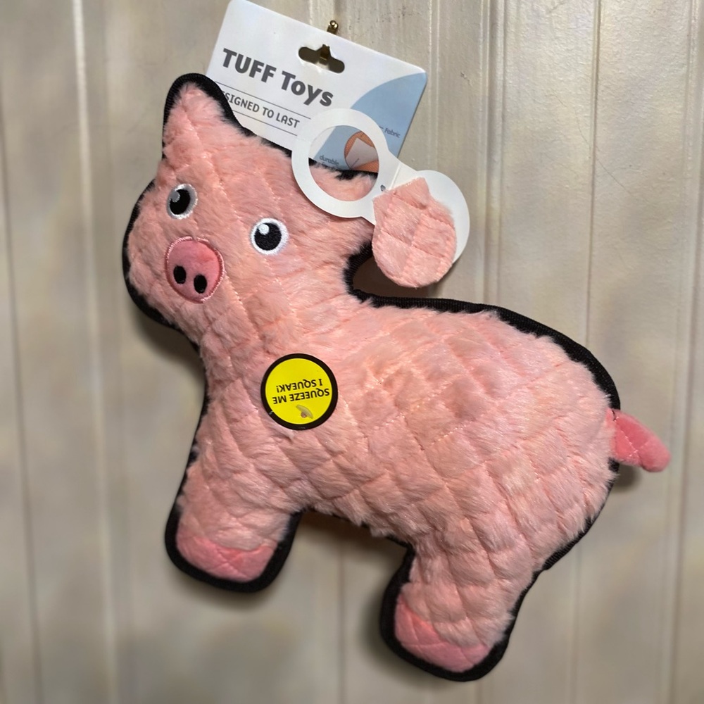 Jmle Tuff  Toys Designed To Last  Tender-Tuffs,  🐷 pig10” with Squeaker .